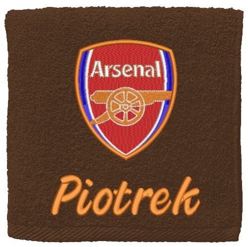 recznik haftowany z imieniem i logo arsenal prezent na mikolajki swieta dla niego.jpg
