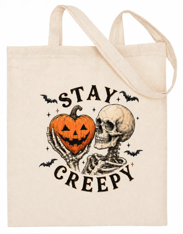 TORBA NA ZAKUPY HALLOWEEN STAY CREEPY dynia kościotrup PREZENT.png