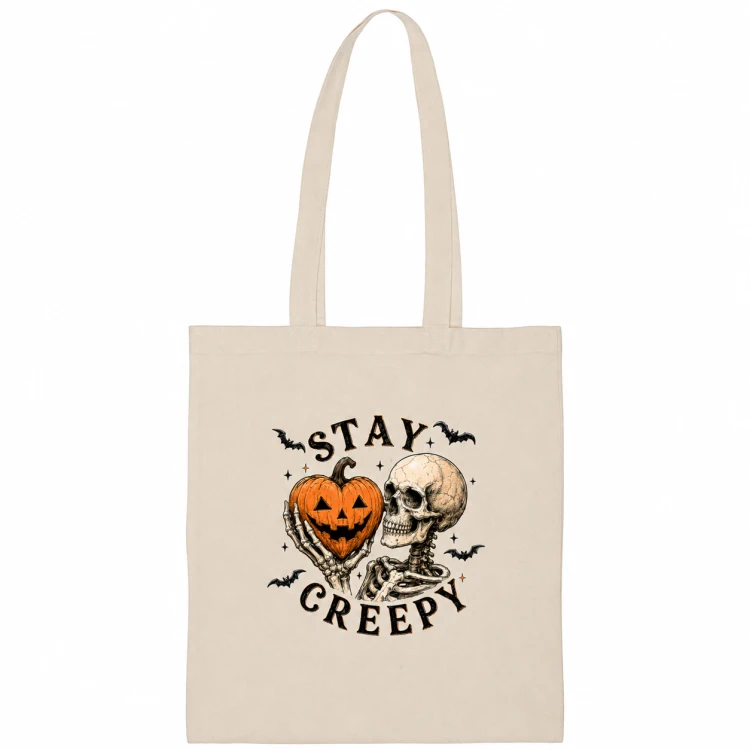 TORBA NA ZAKUPY HALLOWEEN STAY CREEPY dynia kościotrup PREZENT 1.png